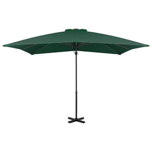 vidaXL Cantilever Garden Parasol with Aluminium Pole Green 250x250 cm