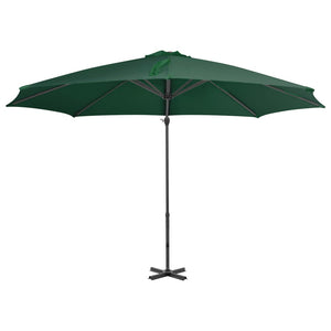 vidaXL Cantilever Garden Parasol with Aluminium Pole Green 300 cm