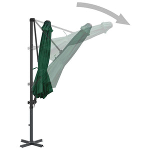 vidaXL Cantilever Garden Parasol with Aluminium Pole Green 300 cm