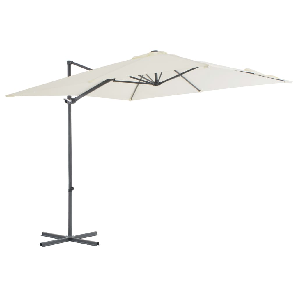 vidaXL Cantilever Umbrella with Steel Pole 250x250 cm Sand