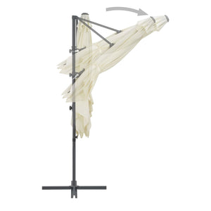 vidaXL Cantilever Umbrella with Steel Pole 250x250 cm Sand