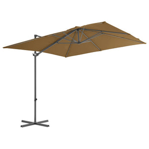 vidaXL Cantilever Umbrella with Steel Pole Taupe 250x250 cm