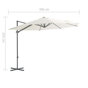 vidaXL Cantilever Umbrella with Steel Pole Sand 300 cm