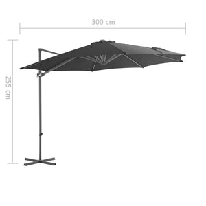 vidaXL Cantilever Umbrella with Steel Pole Anthracite 300 cm