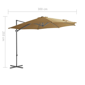 vidaXL Cantilever Umbrella with Steel Pole Taupe 300 cm