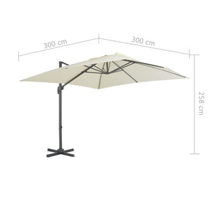 vidaXL Cantilever Garden Parasol with Aluminium Pole 300x300 cm Sand