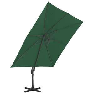 vidaXL Cantilever Garden Parasol with Aluminium Pole 400x300 cm Green