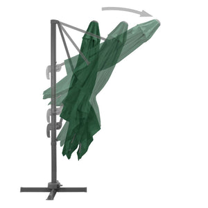 vidaXL Cantilever Garden Parasol with Aluminium Pole 400x300 cm Green