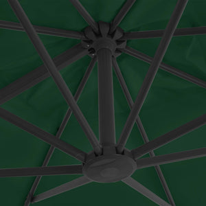 vidaXL Cantilever Garden Parasol with Aluminium Pole 400x300 cm Green