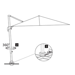 vidaXL Cantilever Garden Parasol with Aluminium Pole 400x300 cm Green