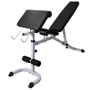 vidaXL Workout Bench with Weight Rack, Barbell and Dumbbell Set 60.5kg