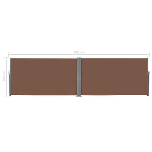 vidaXL Retractable Side Awning 160x600 cm Brown