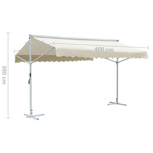 vidaXL Free Standing Awning 4x3 m Cream