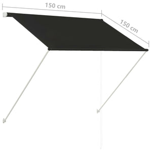 vidaXL Retractable Awning 150x150 cm Anthracite