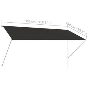 vidaXL Retractable Awning 300x150 cm Anthracite