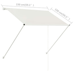 vidaXL Retractable Awning 150x150 cm Cream