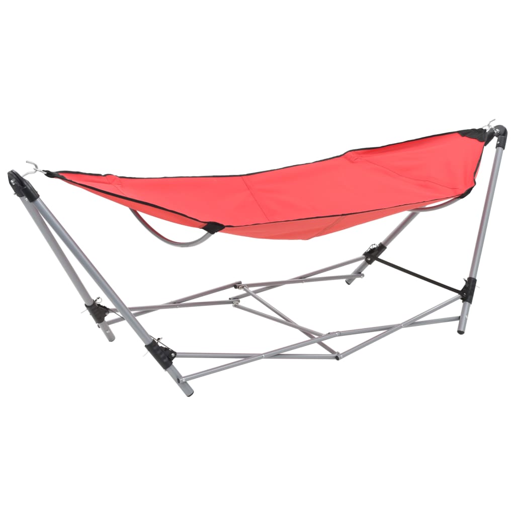 vidaXL Hammock with Foldable Stand Red