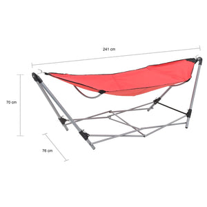 vidaXL Hammock with Foldable Stand Red