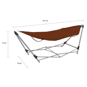 vidaXL Hammock with Foldable Stand Brown