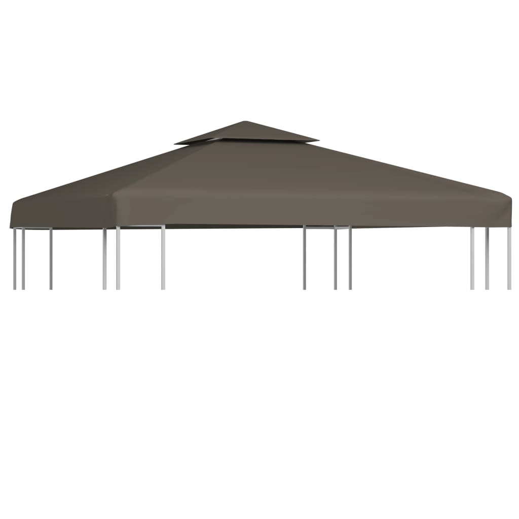 vidaXL 2-Tier Gazebo Top Cover 310 g/m² 3x3 m Taupe