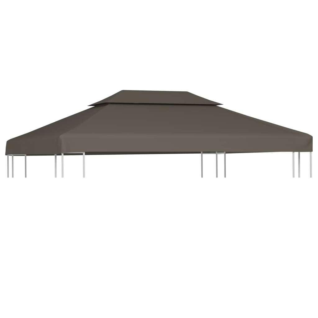 vidaXL 2-Tier Gazebo Top Cover 310 g/m² 4x3 m Taupe