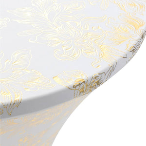 vidaXL 2 pcs Table Covers Stretch 70 cm White with Golden Print