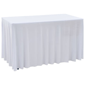 vidaXL 2 pcs Stretch Table Covers with Skirt 183x76x74 cm White