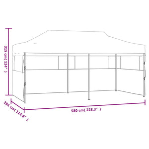 vidaXL Folding Pop-up Partytent with Sidewalls 3x6 m Anthracite