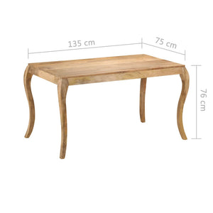 vidaXL Dining Table 135x75x76 cm Solid Mango Wood