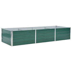 vidaXL Garden Raised Bed Galvanised Steel 240x80x45 cm Green