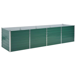 vidaXL Garden Raised Bed Galvanised Steel 320x80x77 cm Green