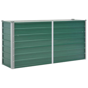 vidaXL Garden Raised Bed Galvanised Steel 160x40x77 cm Green