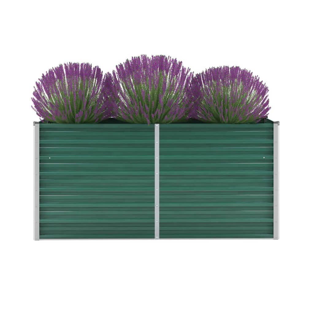 vidaXL Garden Raised Bed Galvanised Steel 160x40x77 cm Green