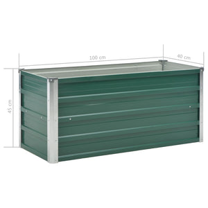 vidaXL Garden Raised Bed Galvanised Steel 100x40x45 cm Green