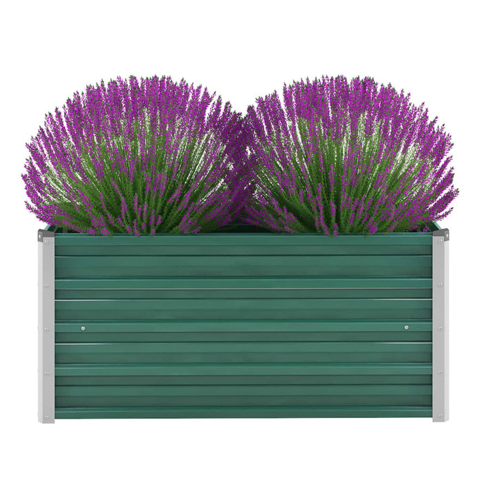 vidaXL Garden Raised Bed Galvanised Steel 100x40x45 cm Green