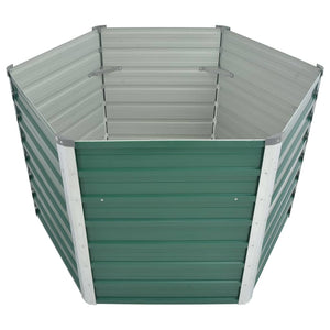 vidaXL Garden Raised Bed Galvanised Steel 129x129x77 cm Green