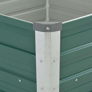 vidaXL Garden Raised Bed Galvanised Steel 129x129x77 cm Green