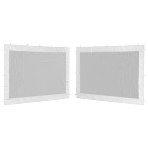 vidaXL Party Tent Sidewall 2 pcs White and Black Mesh