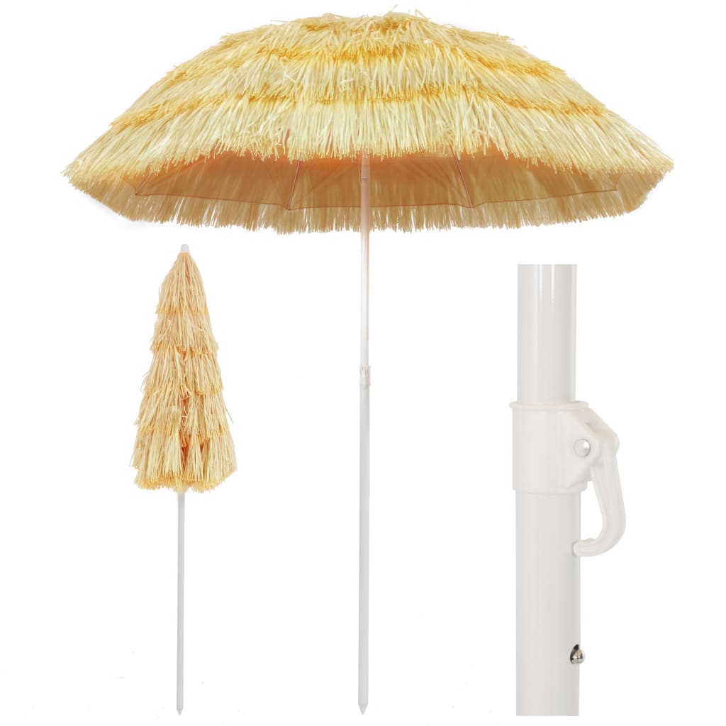 vidaXL Beach Umbrella Natural 180 cm Hawaii Style