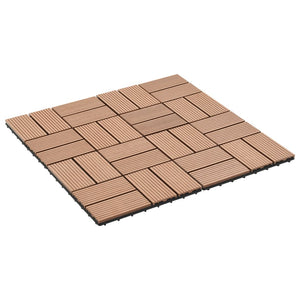 vidaXL 11 pcs Decking Tiles WPC 30x30 cm 1 sqm Brown