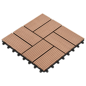 vidaXL 11 pcs Decking Tiles WPC 30x30 cm 1 sqm Brown