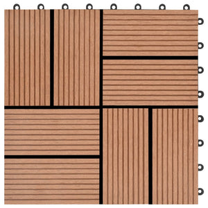 vidaXL 11 pcs Decking Tiles WPC 30x30 cm 1 sqm Brown