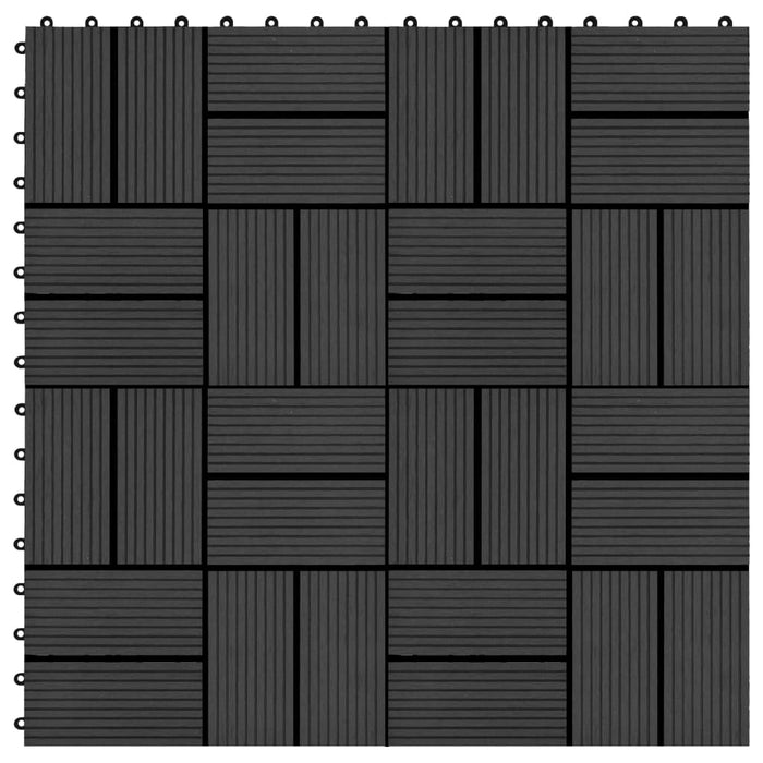 vidaXL 11 pcs Decking Tiles WPC 30x30 cm 1 sqm Black