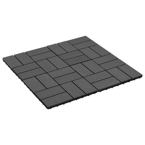 vidaXL 11 pcs Decking Tiles WPC 30x30 cm 1 sqm Black