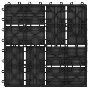 vidaXL 11 pcs Decking Tiles WPC 30x30 cm 1 sqm Black