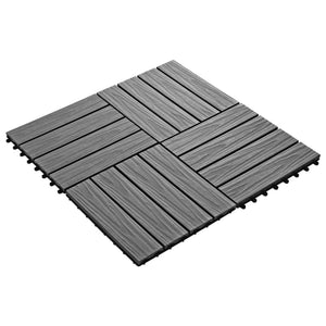 vidaXL 11 pcs Decking Tiles Deep Embossed WPC 30x30 cm 1 sqm Grey