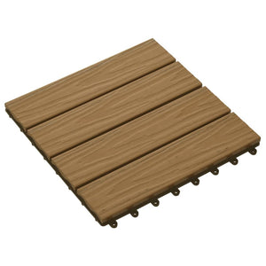 vidaXL 11 pcs Decking Tiles Deep Embossed WPC 30x30 cm 1 sqm Teak Colour