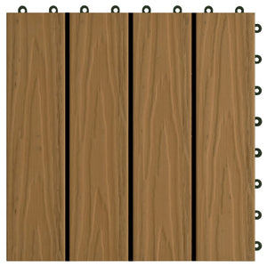 vidaXL 11 pcs Decking Tiles Deep Embossed WPC 30x30 cm 1 sqm Teak Colour