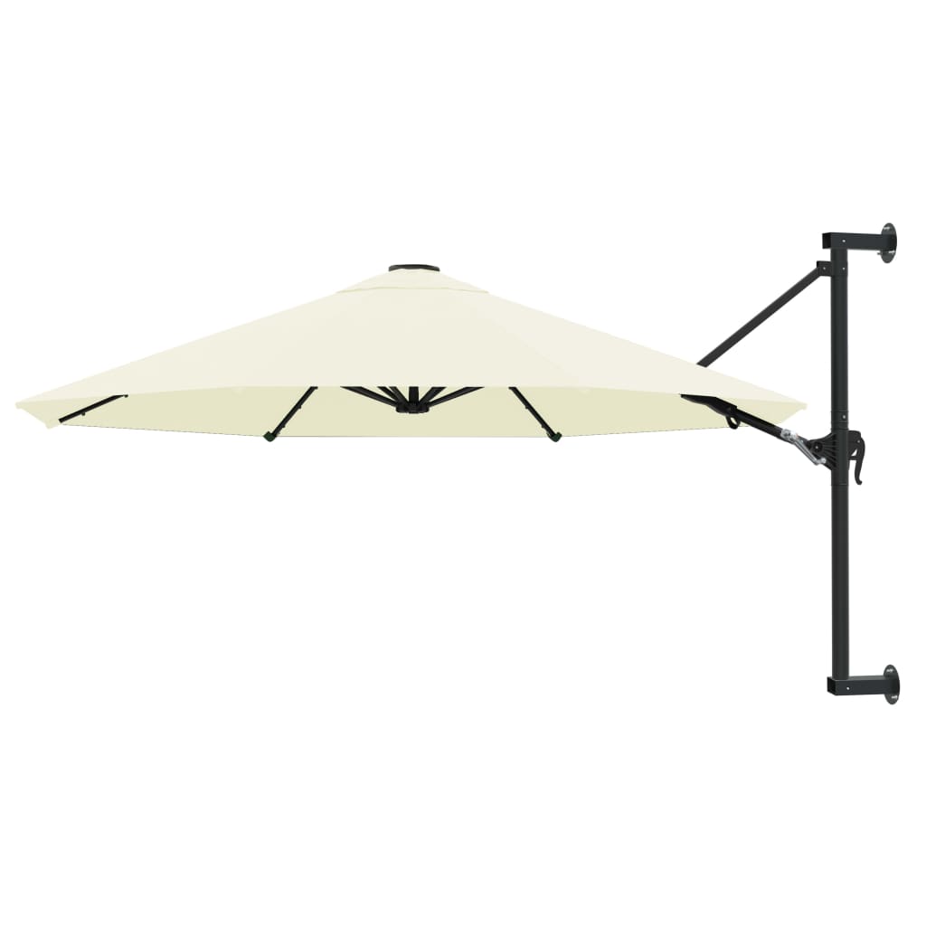 vidaXL Wall-Mounted Garden Parasol with Metal Pole 300 cm Sand