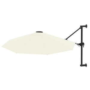 vidaXL Wall-Mounted Garden Parasol with Metal Pole 300 cm Sand